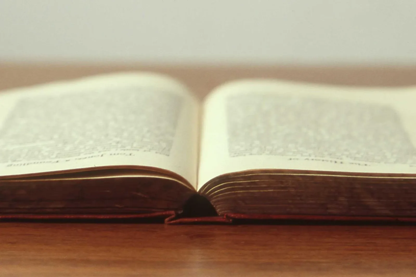 An open book with closely printed pages